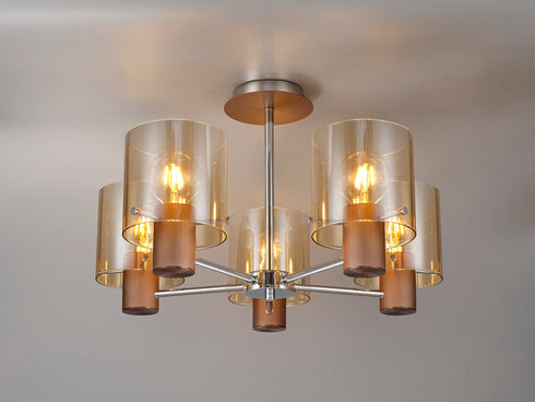 Brooks Semi Flush Light 5 Light